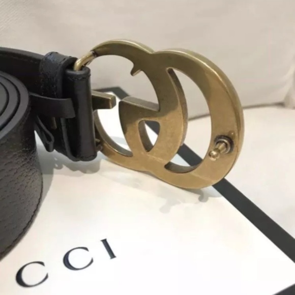 Gucci Black Belt GG Buckle Size 90cm/36in